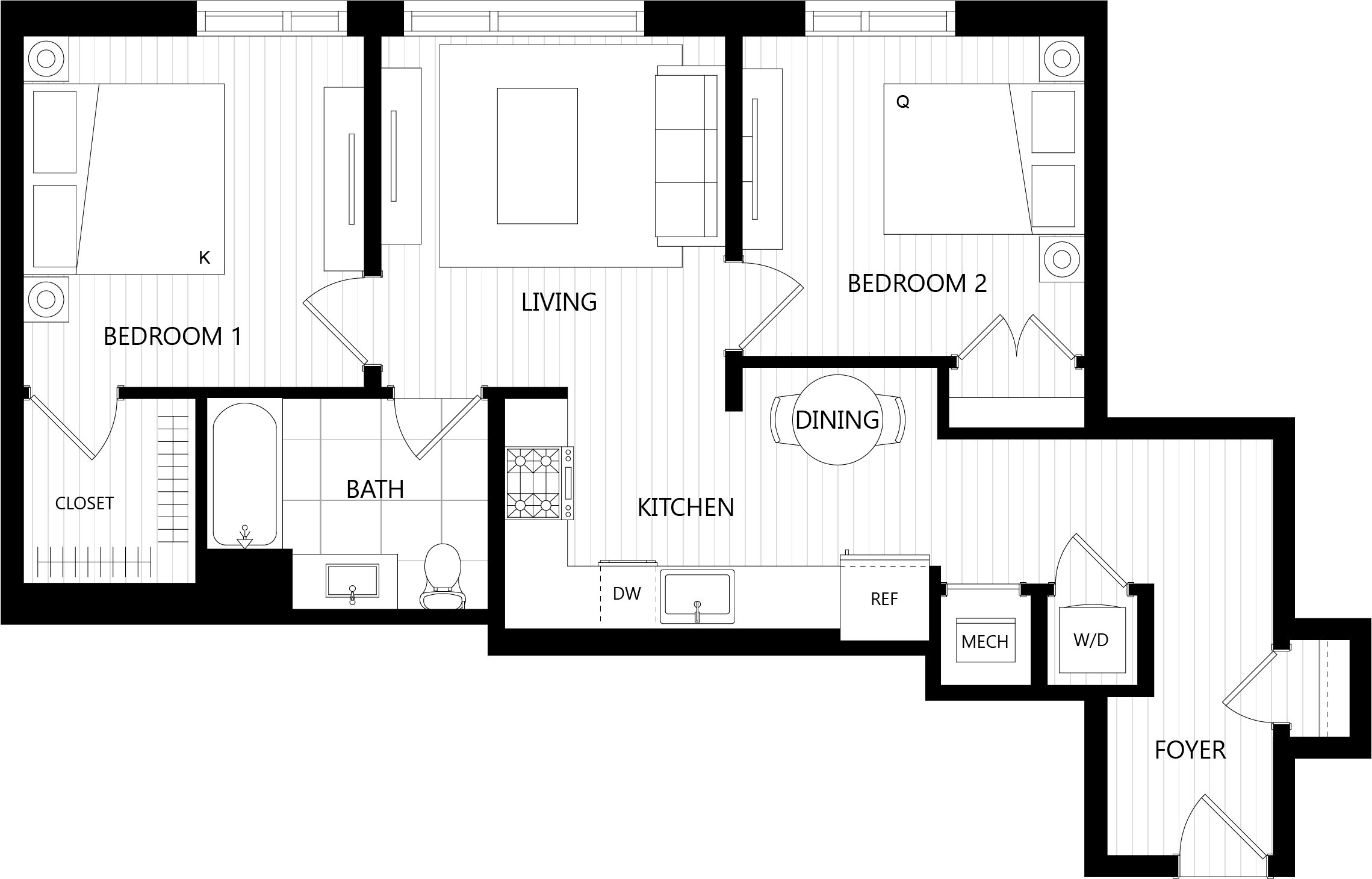Floor plan of a Residences at Mazza luxury apartment in DC